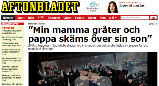 Skjermdump fra aftonbladet.se.