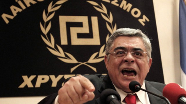 Nikolaos Michaloliakos, lederen for det greske partiet Gyllent Daggry.