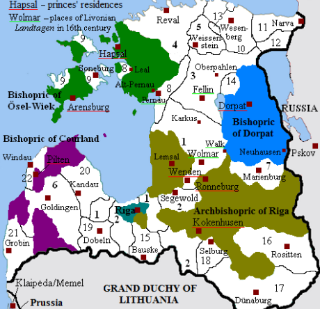 Kart over Livland.