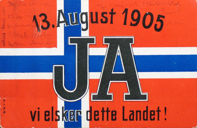 Postkort fra den norske folkeavstemningen.