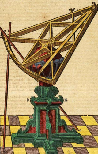 Tycho Brahes sekstant som ble brukt for å måle vinkelavstanden mellom stjerner.