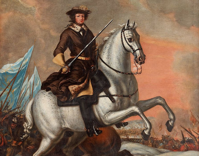 Karl XI på sin hest Brilliant.