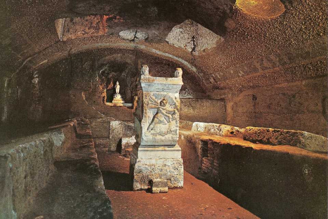 Et Mithreum, kultplass for mithraister, i Roma.