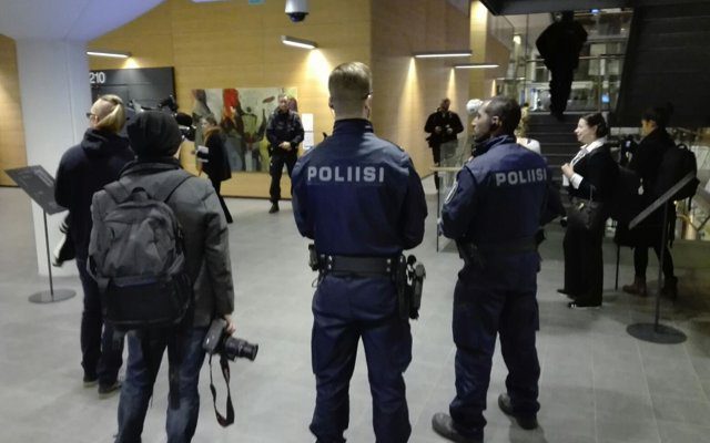 Rettssaken ble overvåket av finsk politi.
