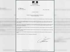 Frankrikes innenriksministers brev.
