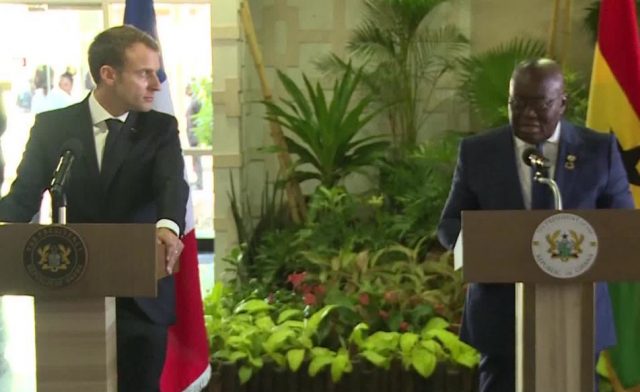 Emmanuel Macron og Nana Akufo-Addo.