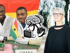 «Brain drain»: Rakettforskere fra Ghana til venstre. Anne Enger (tidligere Lahnstein) til høyre.